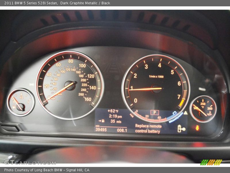 Dark Graphite Metallic / Black 2011 BMW 5 Series 528i Sedan