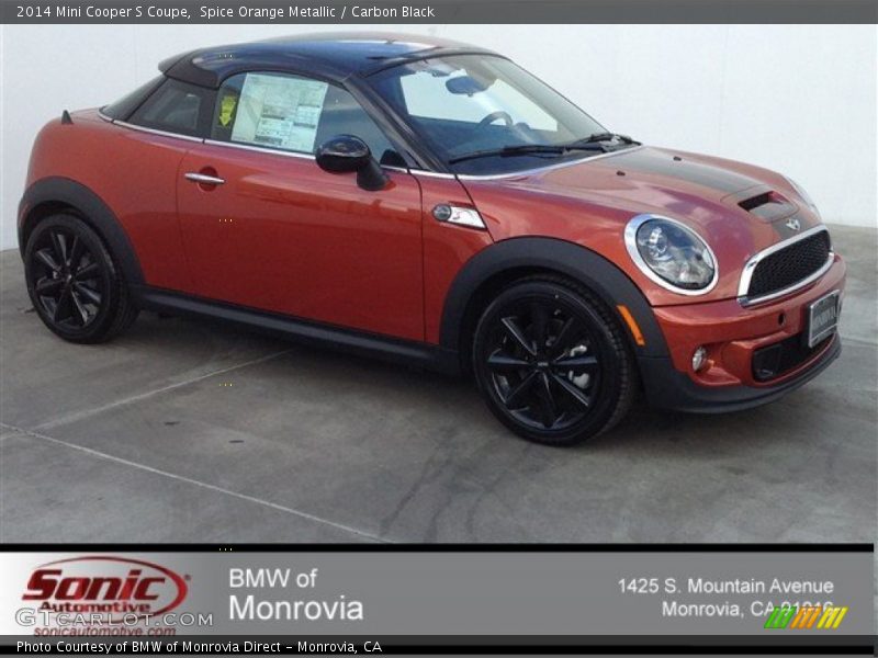 Spice Orange Metallic / Carbon Black 2014 Mini Cooper S Coupe