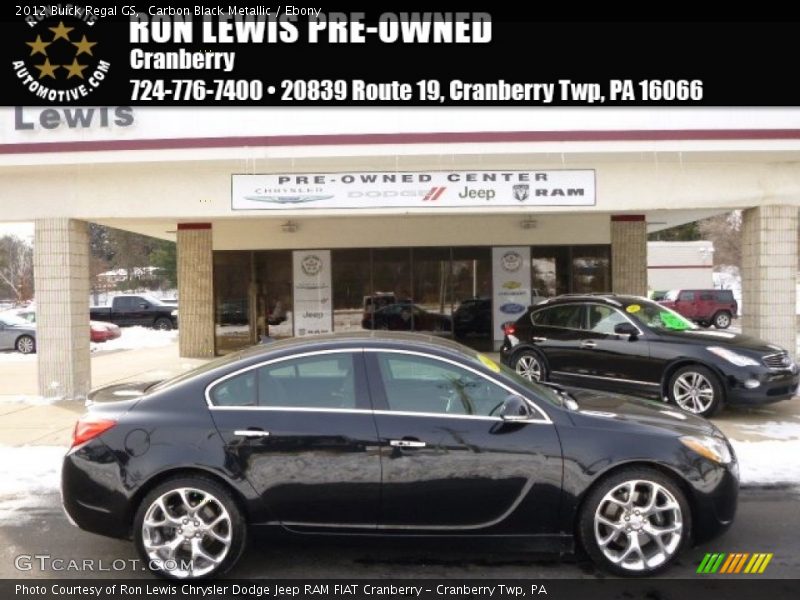 Carbon Black Metallic / Ebony 2012 Buick Regal GS