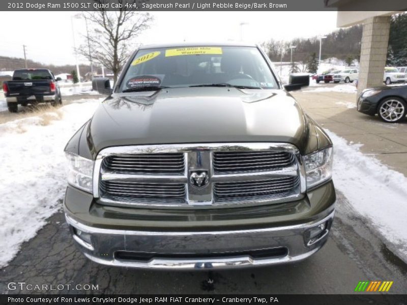 Sagebrush Pearl / Light Pebble Beige/Bark Brown 2012 Dodge Ram 1500 SLT Quad Cab 4x4
