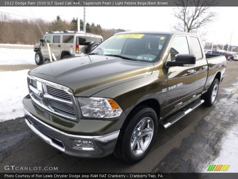 Sagebrush Pearl / Light Pebble Beige/Bark Brown 2012 Dodge Ram 1500 SLT Quad Cab 4x4