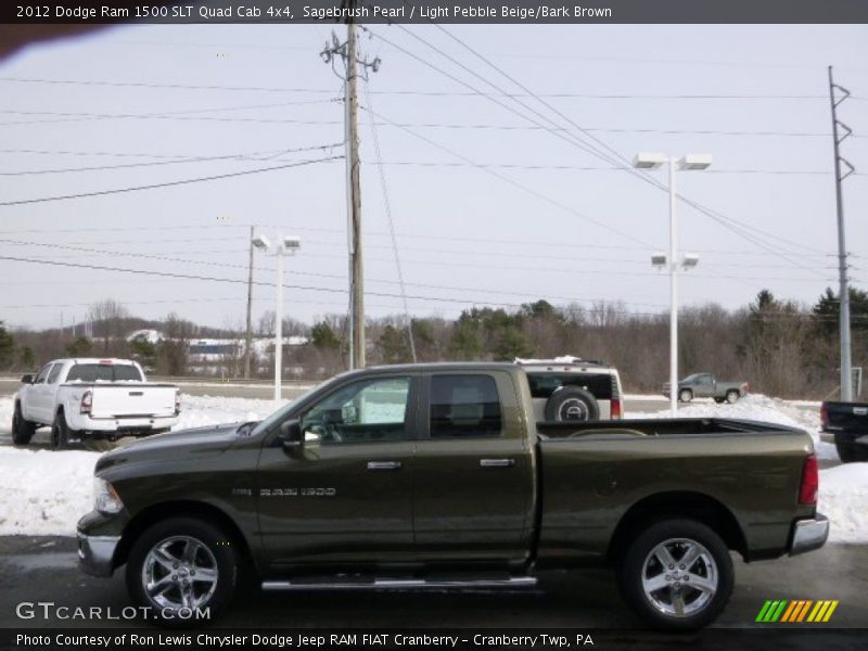 Sagebrush Pearl / Light Pebble Beige/Bark Brown 2012 Dodge Ram 1500 SLT Quad Cab 4x4