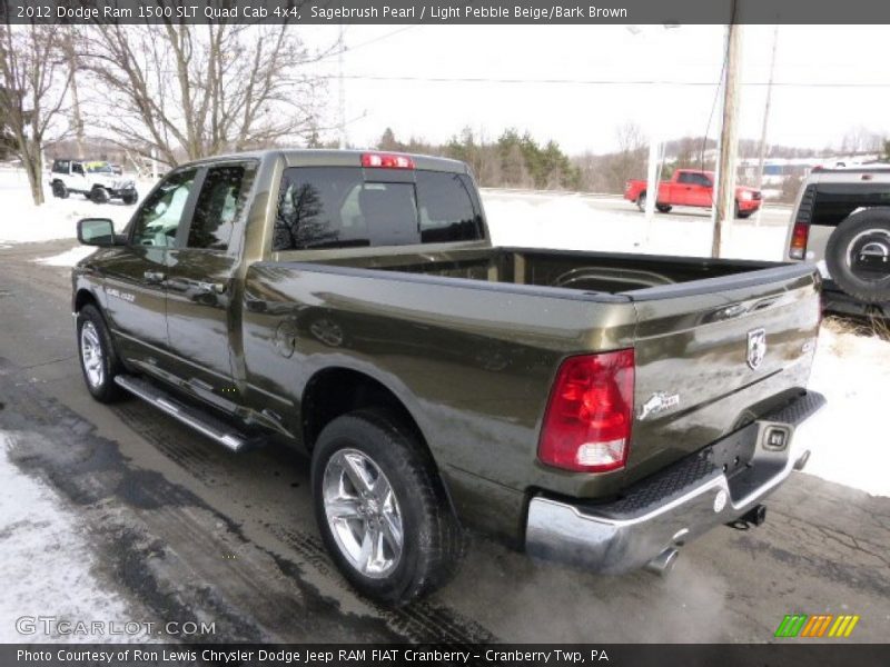 Sagebrush Pearl / Light Pebble Beige/Bark Brown 2012 Dodge Ram 1500 SLT Quad Cab 4x4