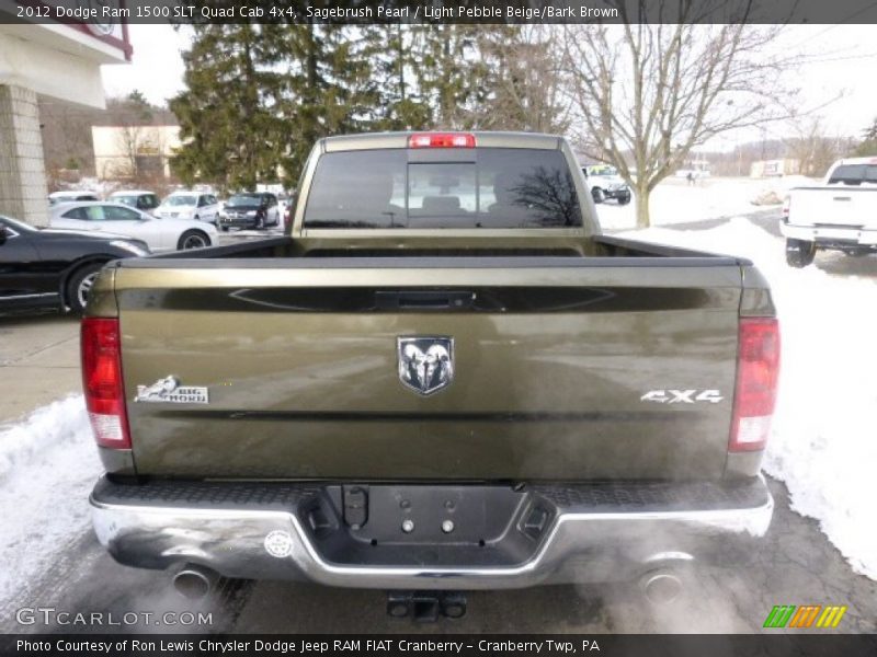 Sagebrush Pearl / Light Pebble Beige/Bark Brown 2012 Dodge Ram 1500 SLT Quad Cab 4x4