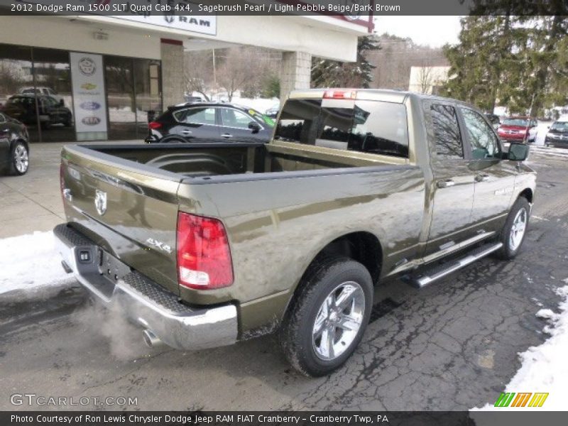Sagebrush Pearl / Light Pebble Beige/Bark Brown 2012 Dodge Ram 1500 SLT Quad Cab 4x4