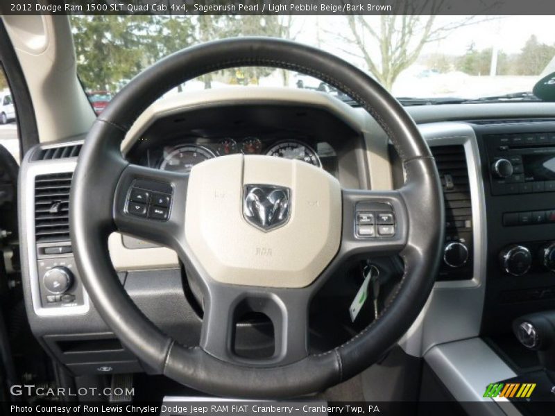 Sagebrush Pearl / Light Pebble Beige/Bark Brown 2012 Dodge Ram 1500 SLT Quad Cab 4x4