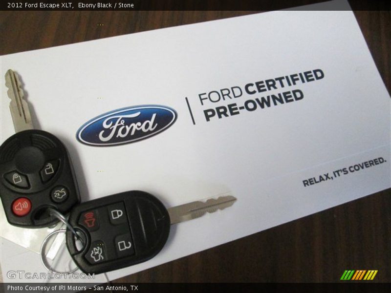 Ebony Black / Stone 2012 Ford Escape XLT