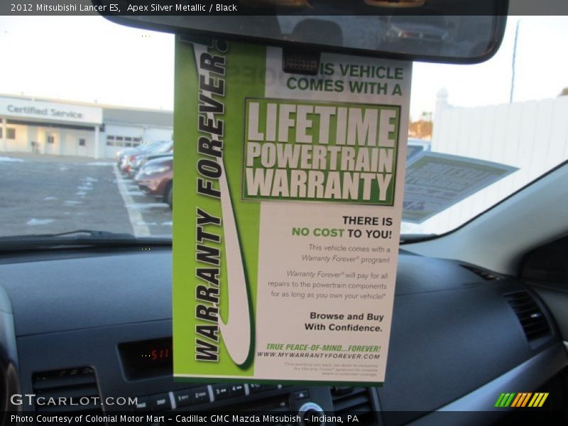 Apex Silver Metallic / Black 2012 Mitsubishi Lancer ES