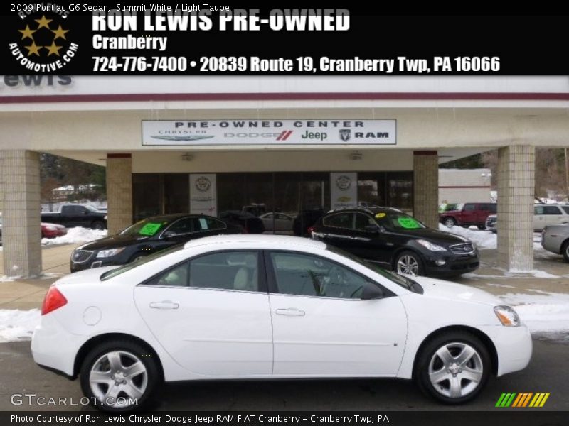Summit White / Light Taupe 2009 Pontiac G6 Sedan
