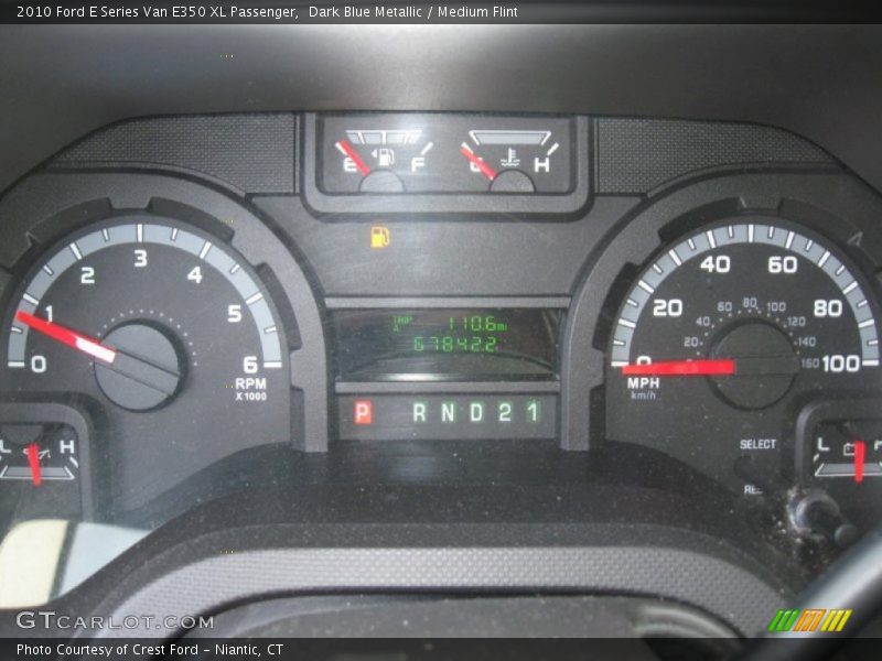 Dark Blue Metallic / Medium Flint 2010 Ford E Series Van E350 XL Passenger