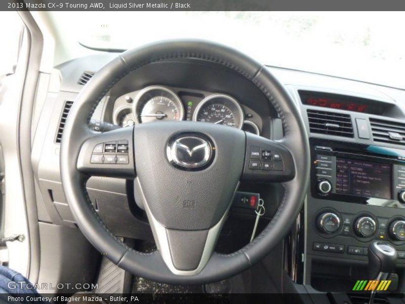 Liquid Silver Metallic / Black 2013 Mazda CX-9 Touring AWD