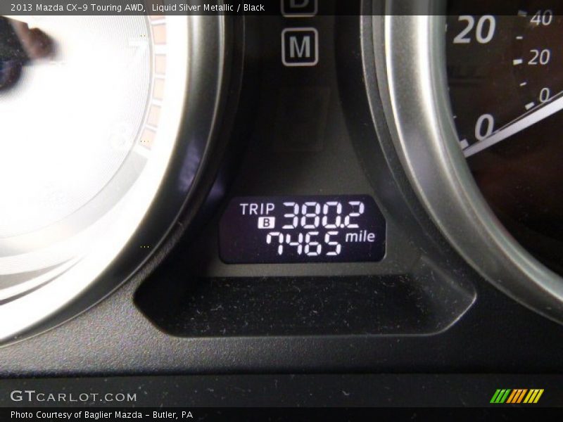 Liquid Silver Metallic / Black 2013 Mazda CX-9 Touring AWD