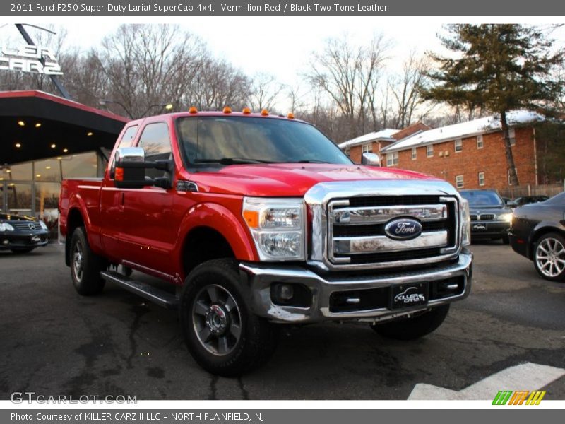 Vermillion Red / Black Two Tone Leather 2011 Ford F250 Super Duty Lariat SuperCab 4x4