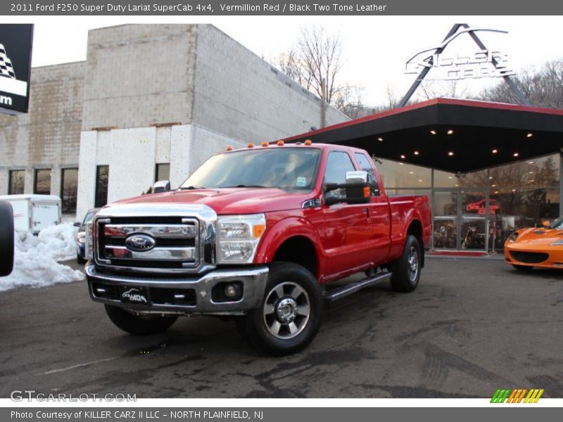 Vermillion Red / Black Two Tone Leather 2011 Ford F250 Super Duty Lariat SuperCab 4x4