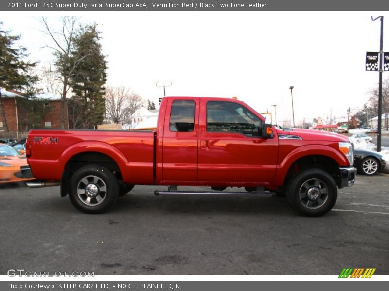 Vermillion Red / Black Two Tone Leather 2011 Ford F250 Super Duty Lariat SuperCab 4x4