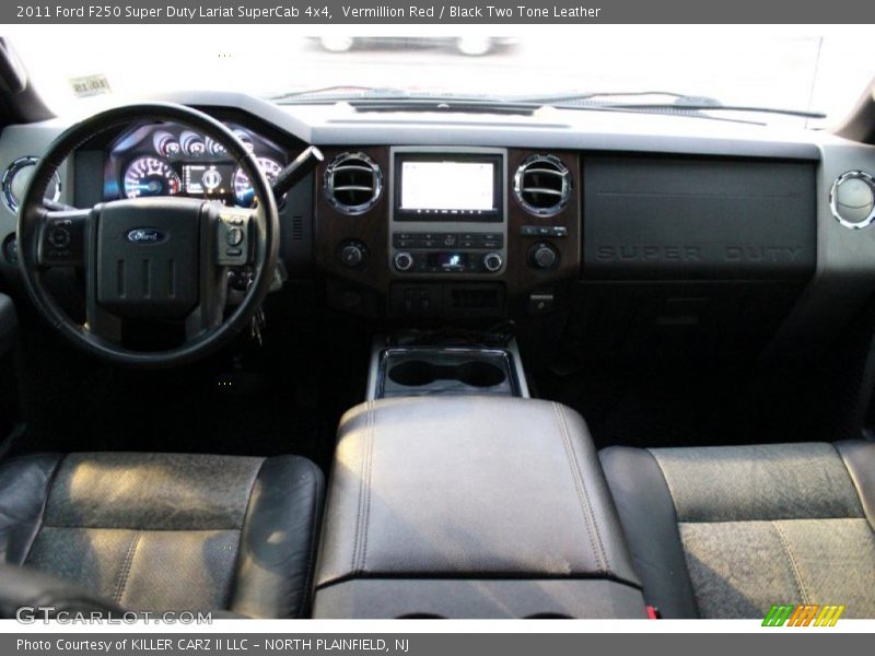 Vermillion Red / Black Two Tone Leather 2011 Ford F250 Super Duty Lariat SuperCab 4x4