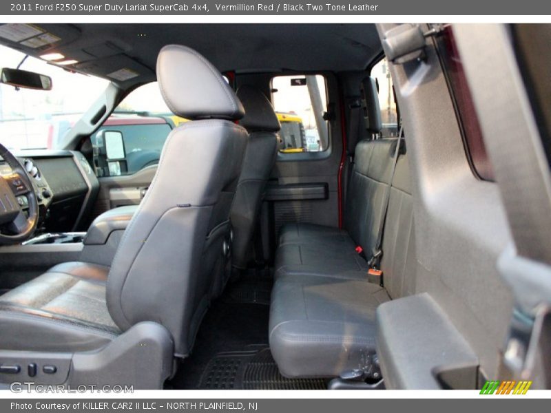 Vermillion Red / Black Two Tone Leather 2011 Ford F250 Super Duty Lariat SuperCab 4x4