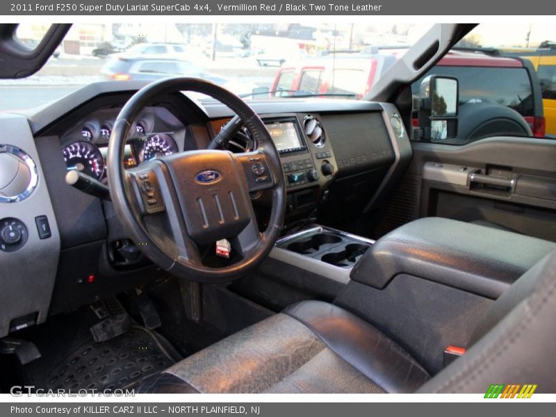 Vermillion Red / Black Two Tone Leather 2011 Ford F250 Super Duty Lariat SuperCab 4x4
