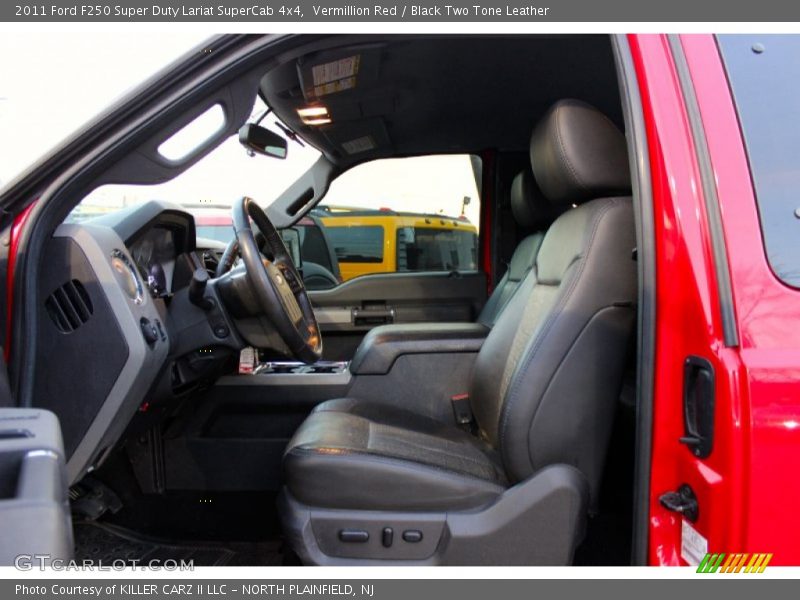 Vermillion Red / Black Two Tone Leather 2011 Ford F250 Super Duty Lariat SuperCab 4x4