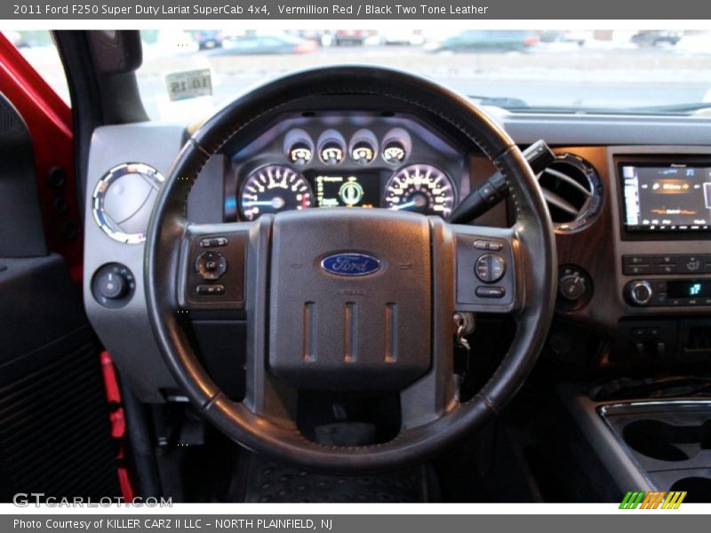 Vermillion Red / Black Two Tone Leather 2011 Ford F250 Super Duty Lariat SuperCab 4x4