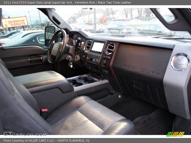 Vermillion Red / Black Two Tone Leather 2011 Ford F250 Super Duty Lariat SuperCab 4x4
