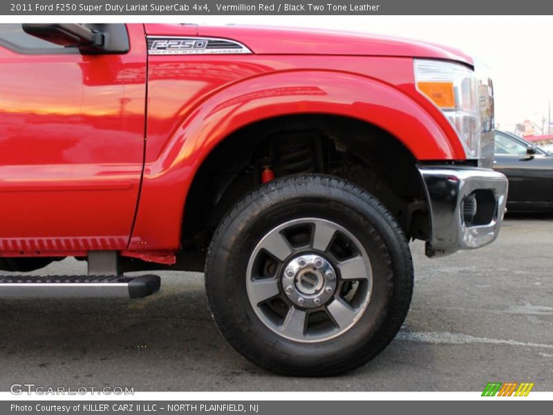 Vermillion Red / Black Two Tone Leather 2011 Ford F250 Super Duty Lariat SuperCab 4x4