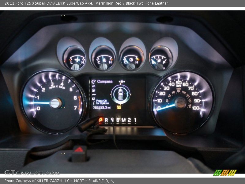 Vermillion Red / Black Two Tone Leather 2011 Ford F250 Super Duty Lariat SuperCab 4x4