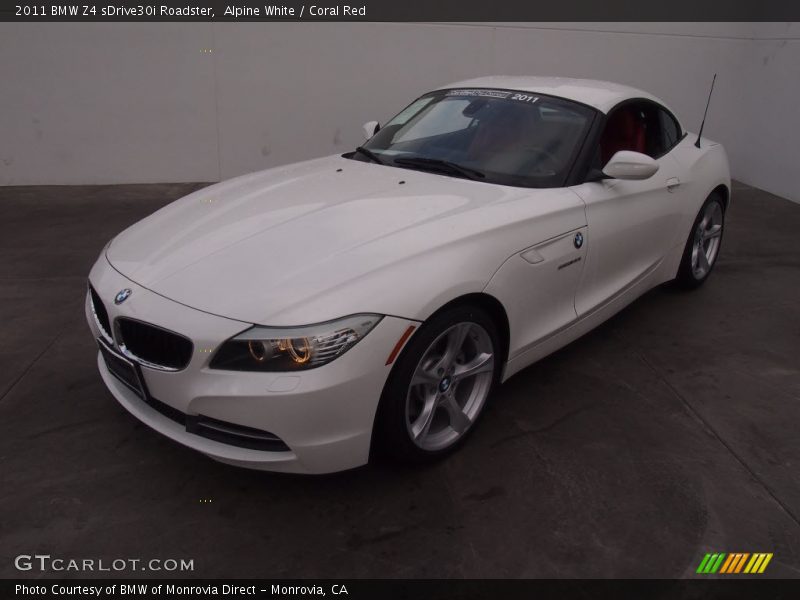 Alpine White / Coral Red 2011 BMW Z4 sDrive30i Roadster