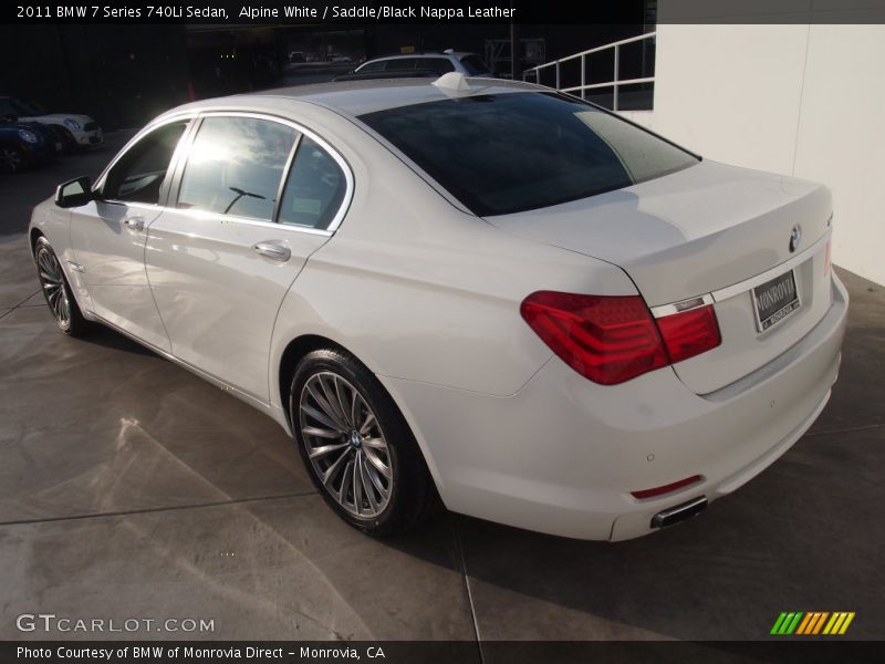 Alpine White / Saddle/Black Nappa Leather 2011 BMW 7 Series 740Li Sedan