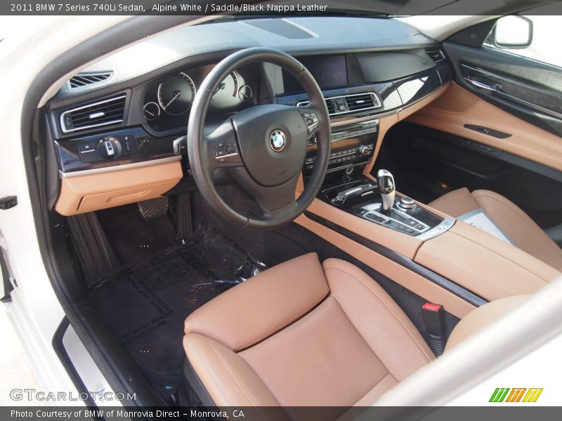 Alpine White / Saddle/Black Nappa Leather 2011 BMW 7 Series 740Li Sedan