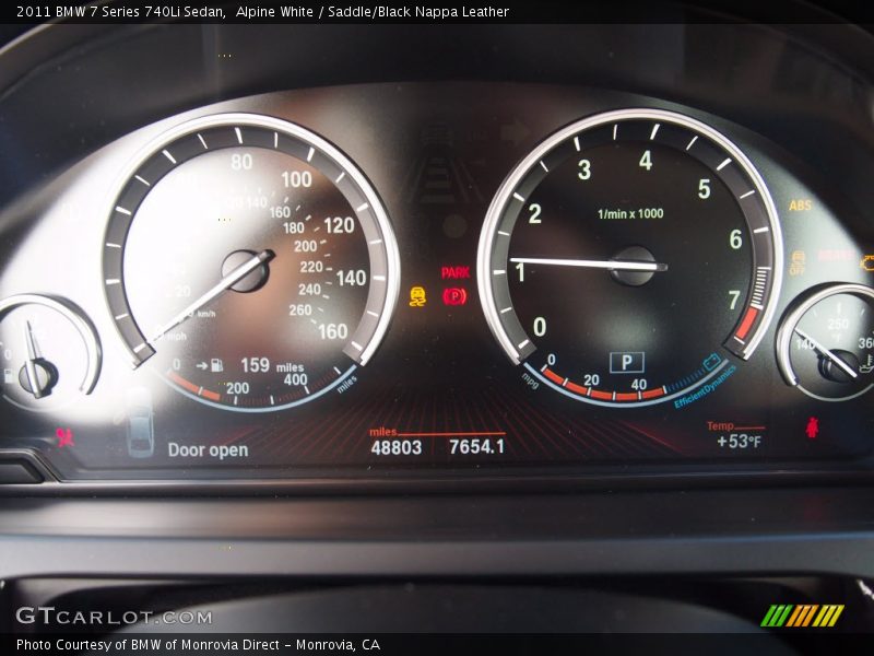Alpine White / Saddle/Black Nappa Leather 2011 BMW 7 Series 740Li Sedan
