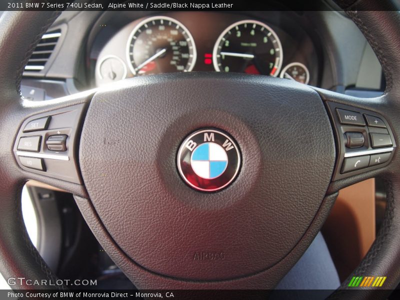 Alpine White / Saddle/Black Nappa Leather 2011 BMW 7 Series 740Li Sedan