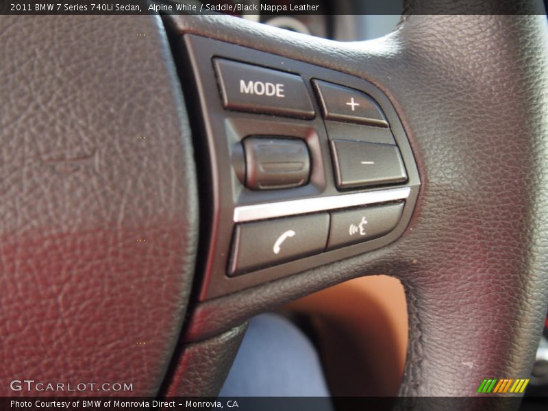 Alpine White / Saddle/Black Nappa Leather 2011 BMW 7 Series 740Li Sedan