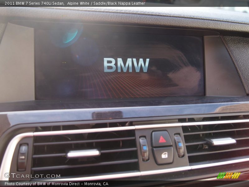 Alpine White / Saddle/Black Nappa Leather 2011 BMW 7 Series 740Li Sedan