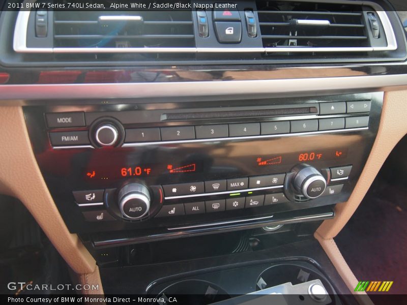 Alpine White / Saddle/Black Nappa Leather 2011 BMW 7 Series 740Li Sedan