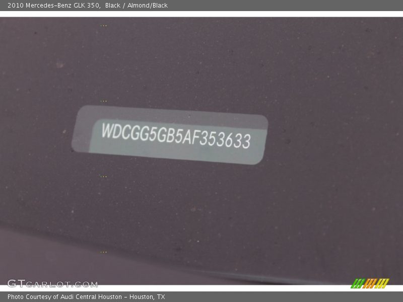 Black / Almond/Black 2010 Mercedes-Benz GLK 350
