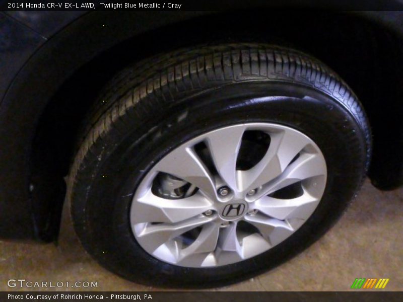 Twilight Blue Metallic / Gray 2014 Honda CR-V EX-L AWD