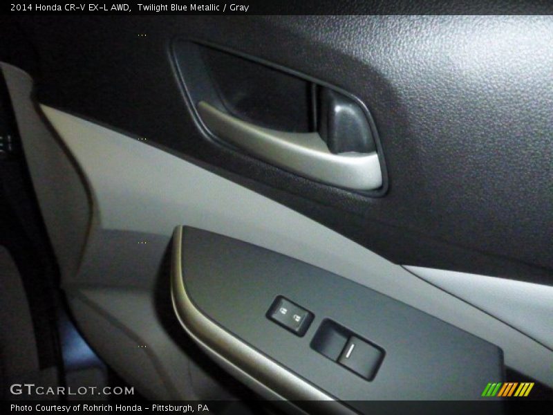 Twilight Blue Metallic / Gray 2014 Honda CR-V EX-L AWD