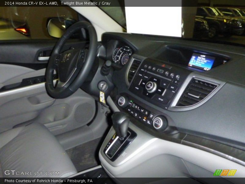 Twilight Blue Metallic / Gray 2014 Honda CR-V EX-L AWD