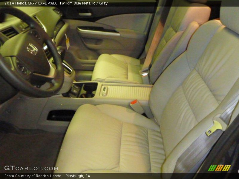 Twilight Blue Metallic / Gray 2014 Honda CR-V EX-L AWD