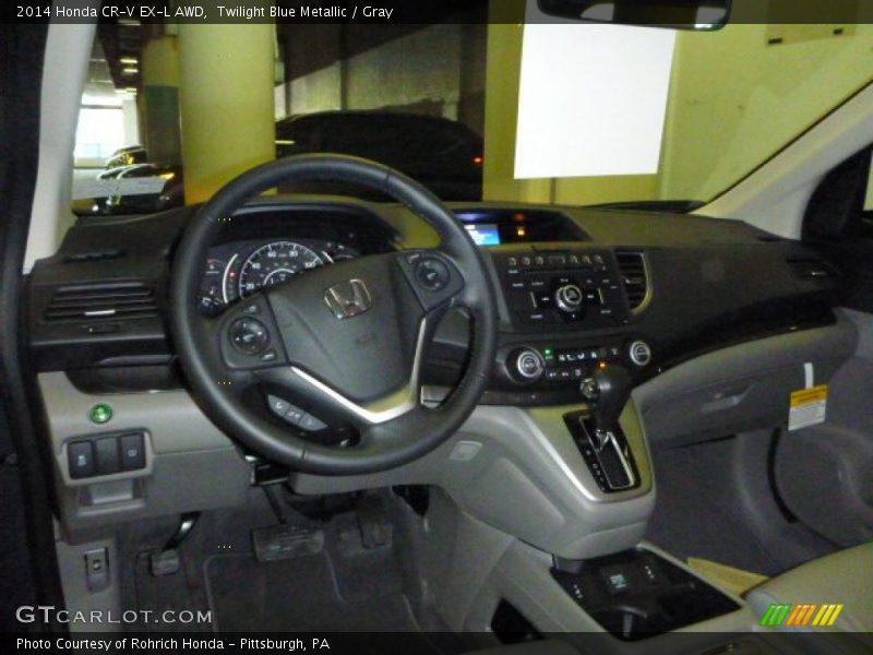 Twilight Blue Metallic / Gray 2014 Honda CR-V EX-L AWD