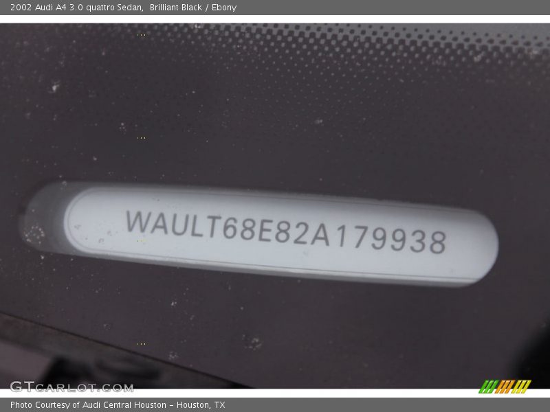 Brilliant Black / Ebony 2002 Audi A4 3.0 quattro Sedan
