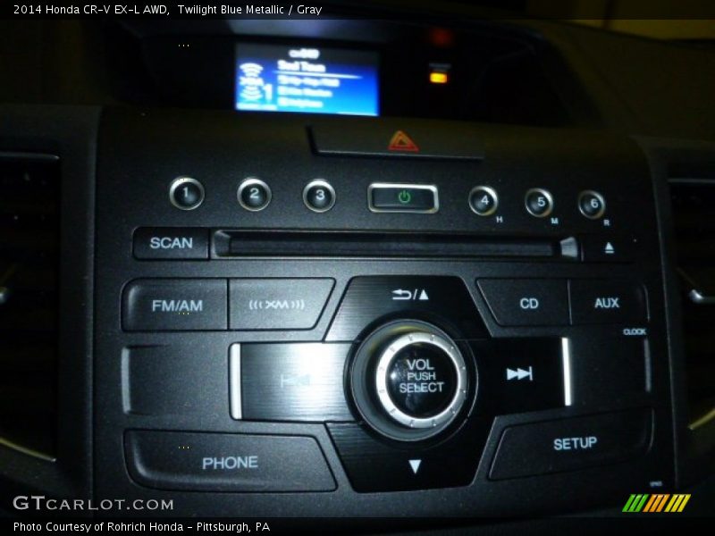 Twilight Blue Metallic / Gray 2014 Honda CR-V EX-L AWD