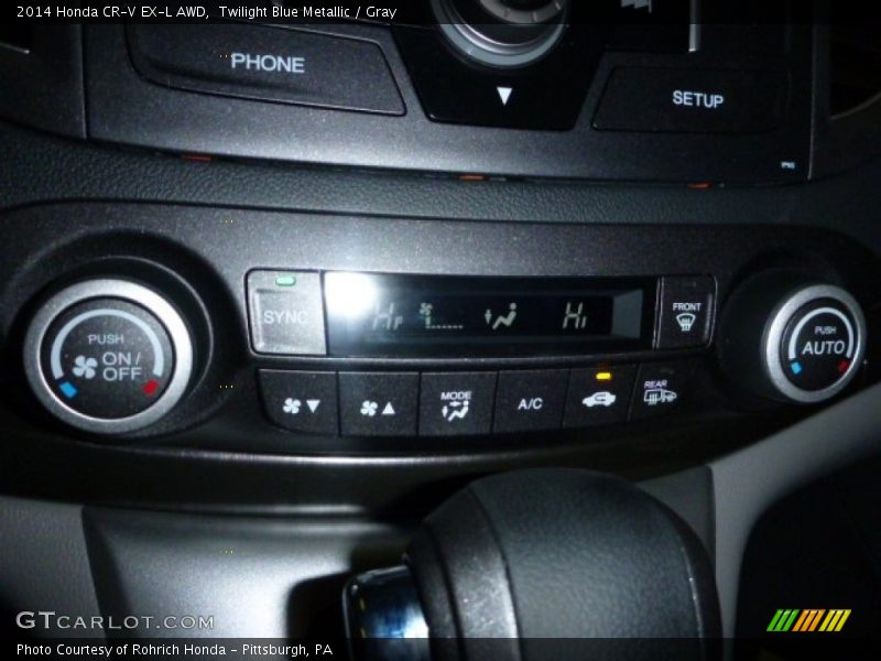 Twilight Blue Metallic / Gray 2014 Honda CR-V EX-L AWD