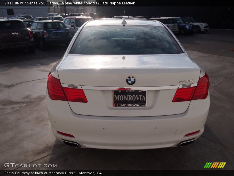 Alpine White / Saddle/Black Nappa Leather 2011 BMW 7 Series 750i Sedan