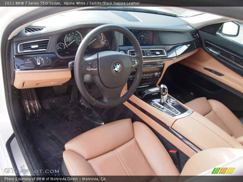 Saddle/Black Nappa Leather Interior - 2011 7 Series 750i Sedan 