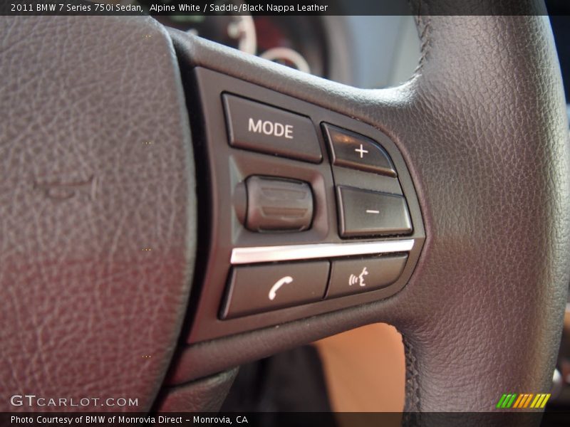 Alpine White / Saddle/Black Nappa Leather 2011 BMW 7 Series 750i Sedan