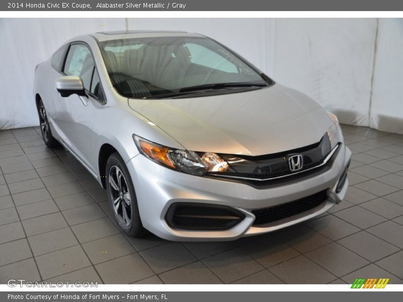 Alabaster Silver Metallic / Gray 2014 Honda Civic EX Coupe