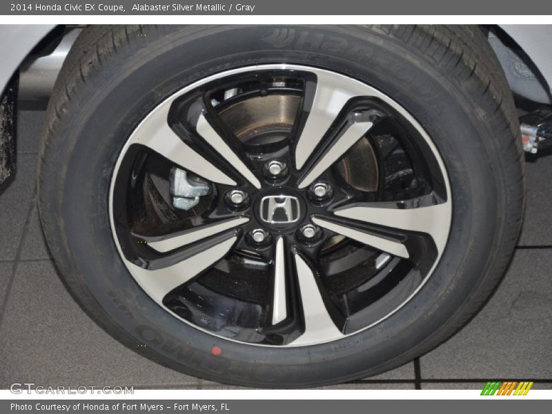 Alabaster Silver Metallic / Gray 2014 Honda Civic EX Coupe