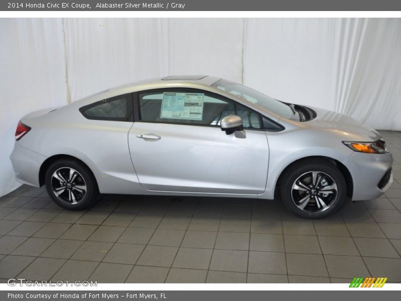Alabaster Silver Metallic / Gray 2014 Honda Civic EX Coupe